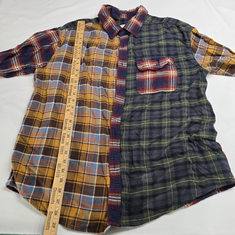 American Eagle Super Soft Patchwork Glannel Plaid… - image 4